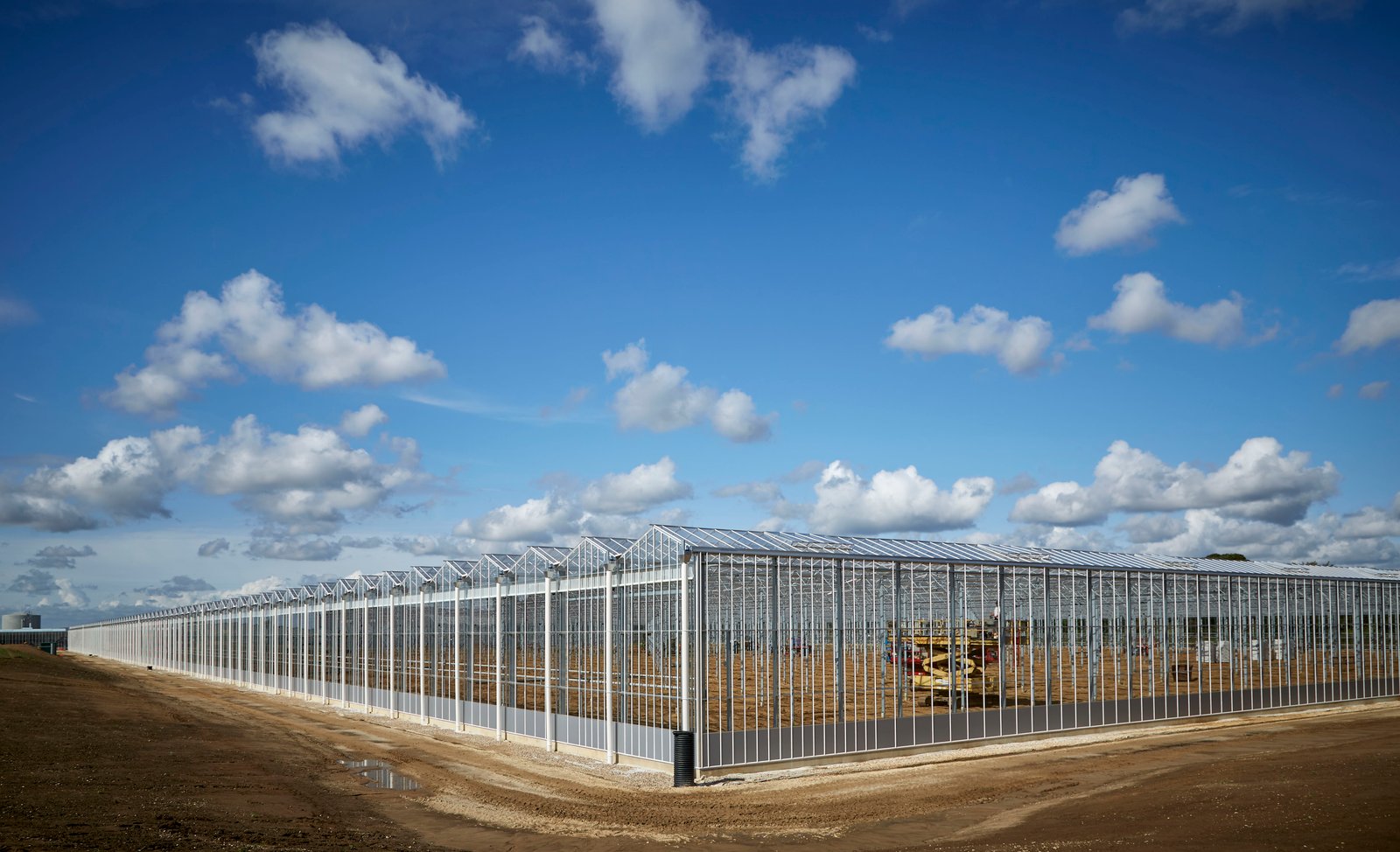 Commercial glass greenhouse project prepared for complete material supply